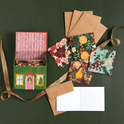 Christmas Cottage Mini Greeting Card Box Set