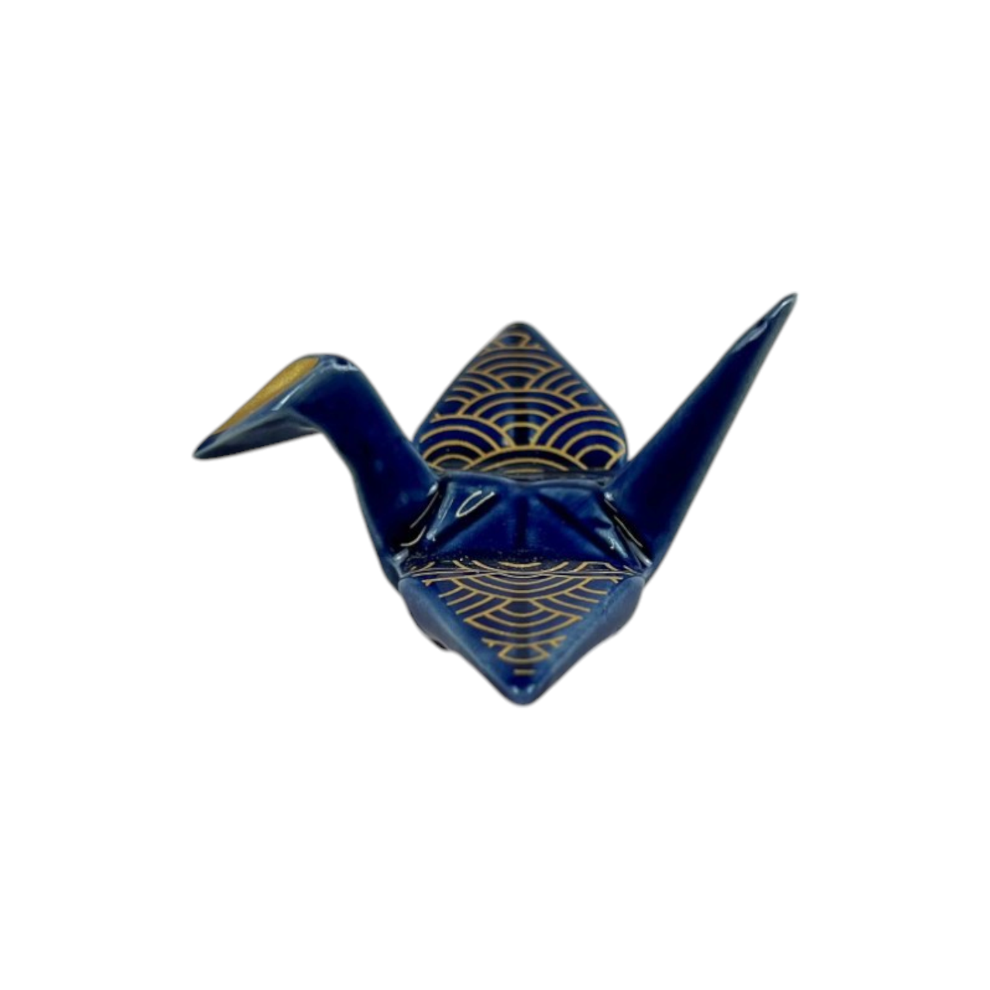 Origami Crane Porcelain Chopsticks Rest 2L Seigaiha Navy (12/288)