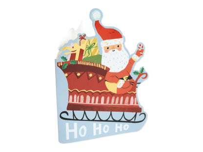 Santa and Reindeer Die-cut Shadow Box  Holiday Boxed Cards