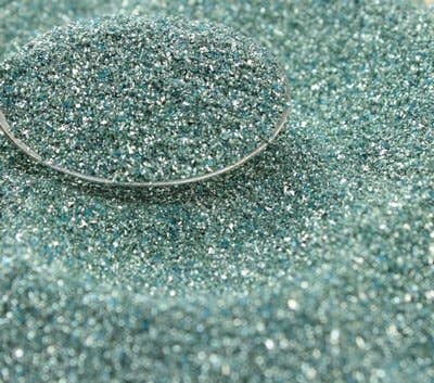 Pale Blue Sparkly German Glass Glitter 90 grit, 25g for crafts and decor, perfect for use in stationery stores.