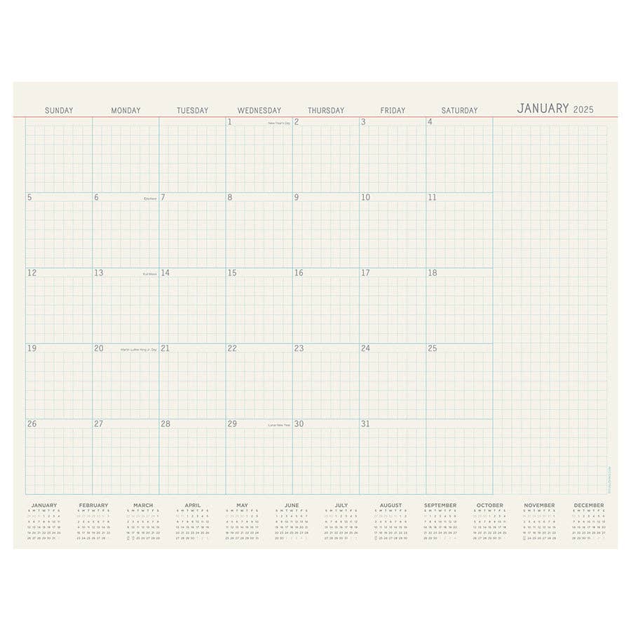 2025 Vintage Professional Large Desk Pad Monthly Blotter Calendar