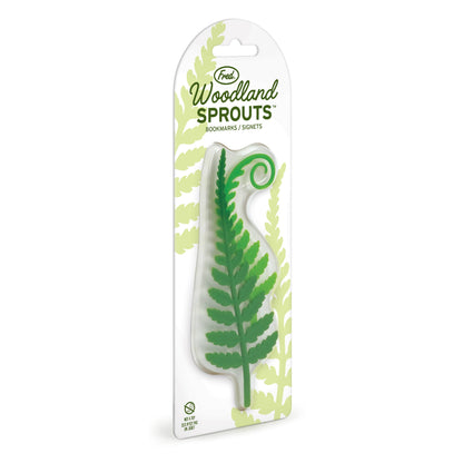 Woodland Sprouts fern bookmarks in peggable blister, set of two, silicone, stationery store, natural charm for reading lovers