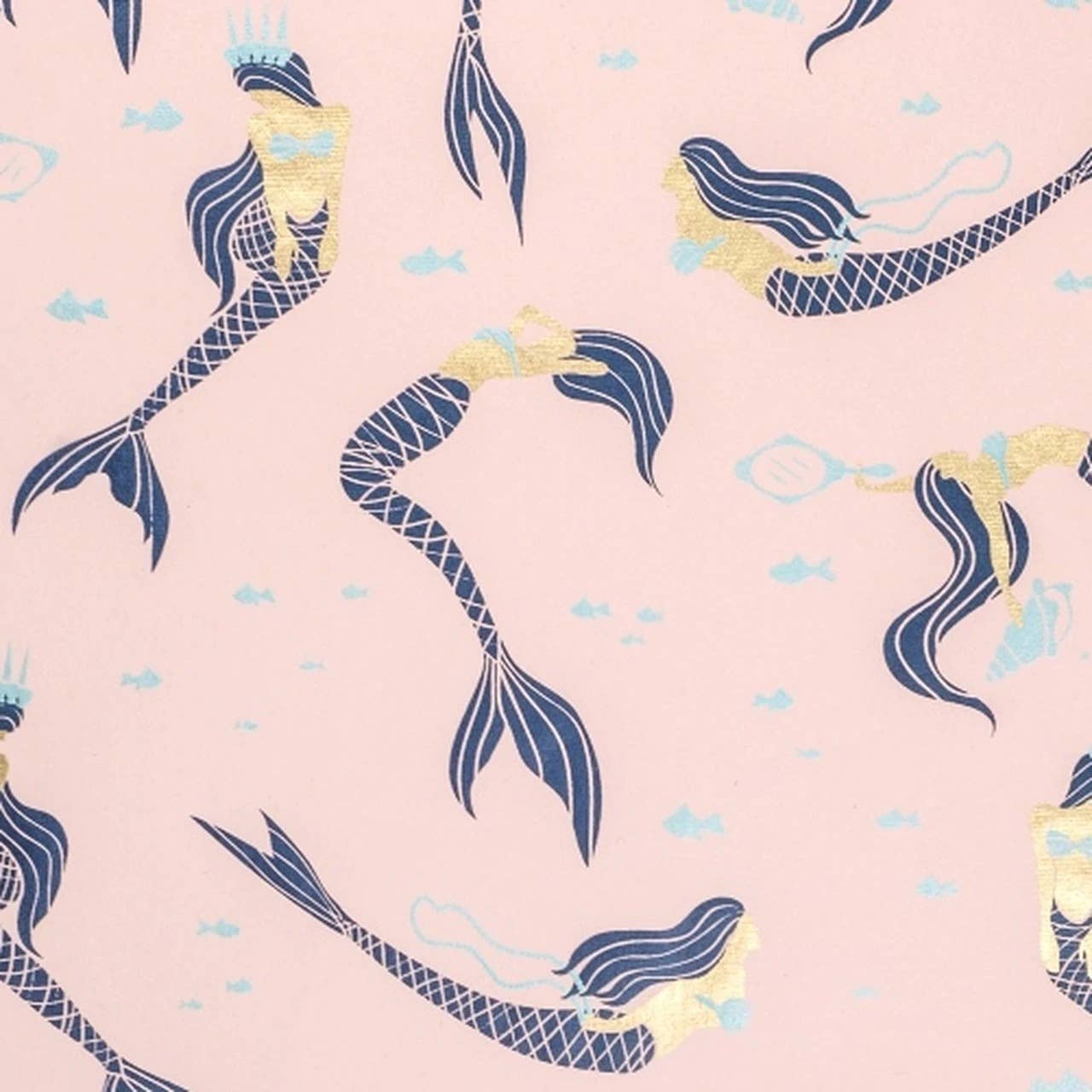 Mermaid - Light Pink/Navy/Gold metallic