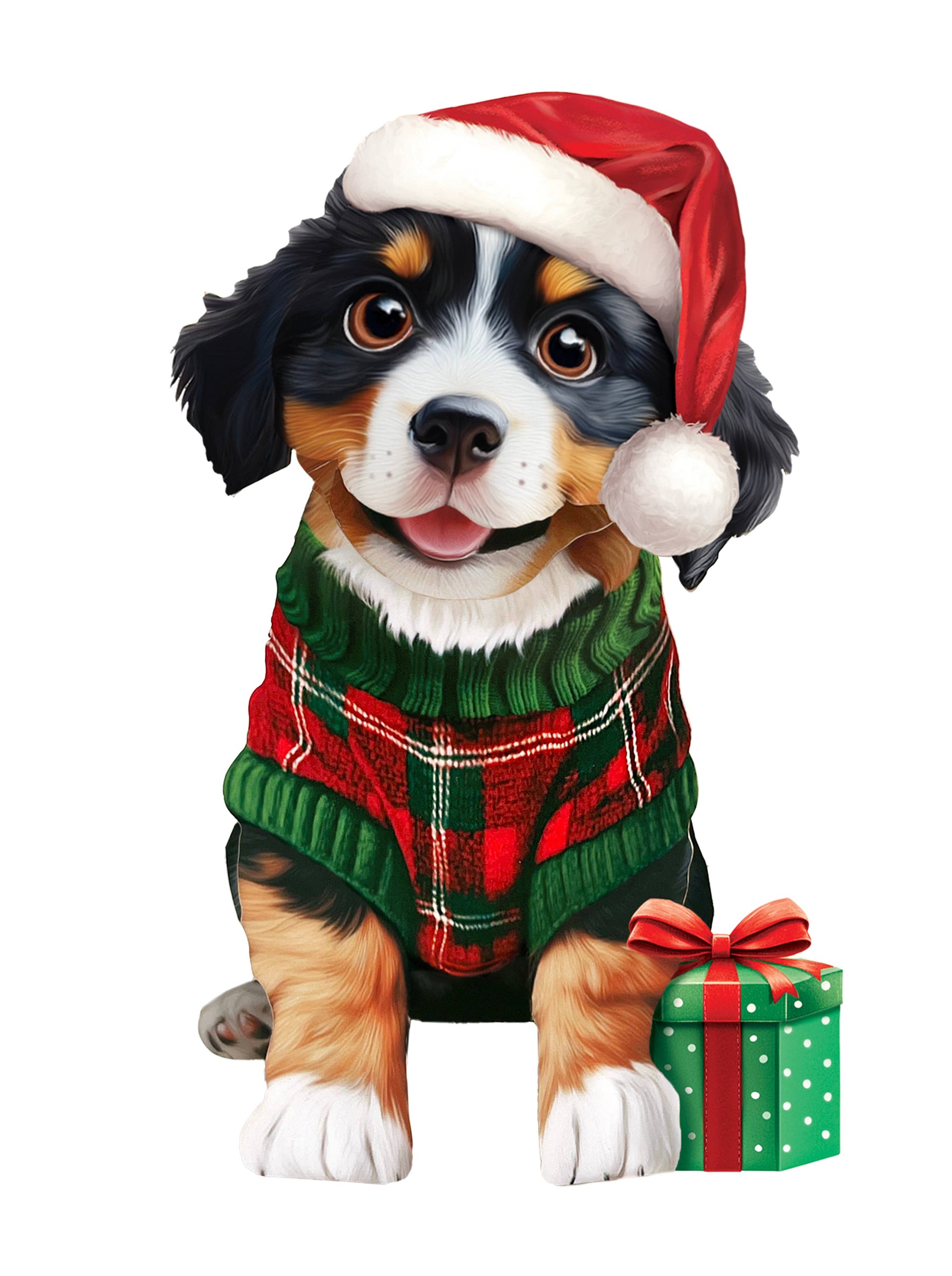 Mini Christmas Puppy - Mini Pop-up Greeting Card
