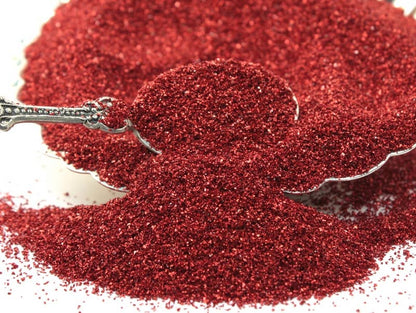 Dark Red - Sparkly German Glass Glitter - Fine 90 grit, 25g