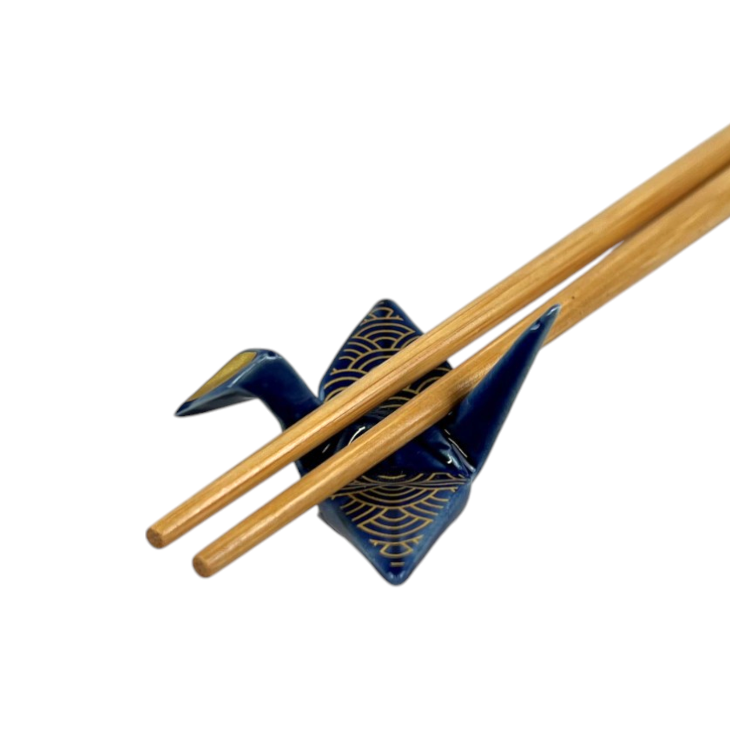 Origami Crane Porcelain Chopsticks Rest 2L Seigaiha Navy (12/288)