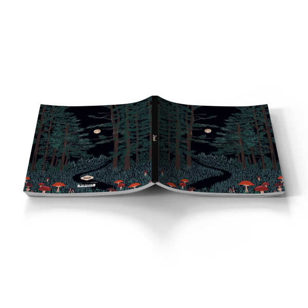 Moonrise Forest Medium Layflat Journal Notebook LFM1346L