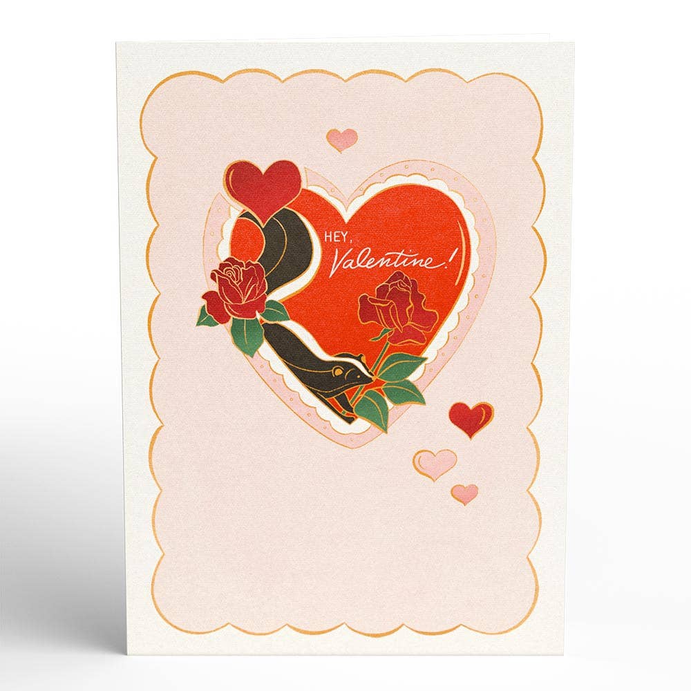 Stinking Love You Skunk Valentine 5''x7'' Card, Pop-up card