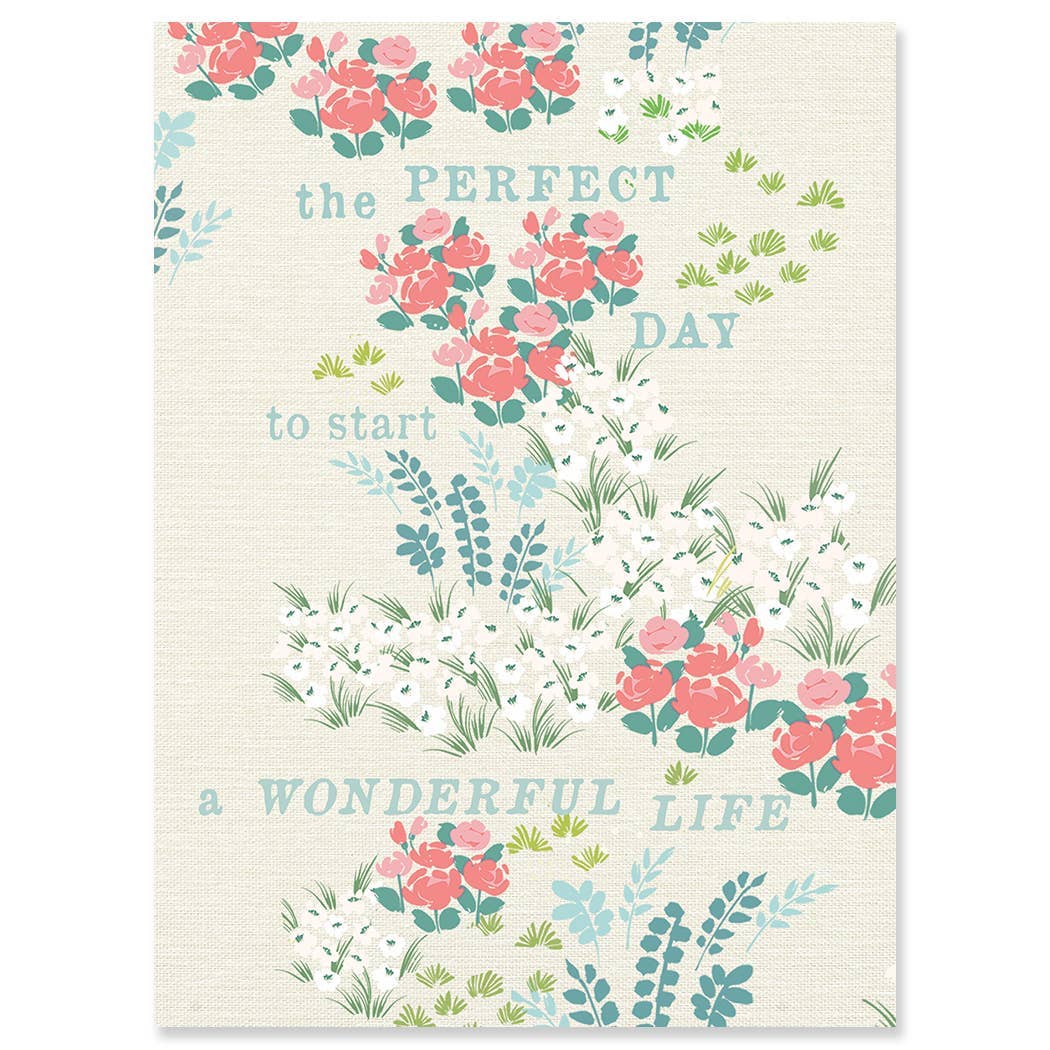 GARDEN PATH WEDDING GREETING CARD 4.5 x 6.25"