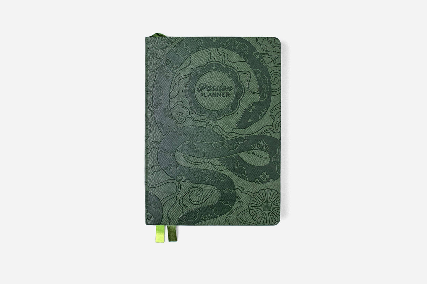 Year of the Snake Jade 2025 Weekly Planner cover from Stationery Store, featuring elegant snake design for transformation and intuition.