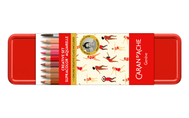 Caran d'Ache x Nina Cosford Creative Set - Supracolor Aquarelle Pencil Set & 1 online course