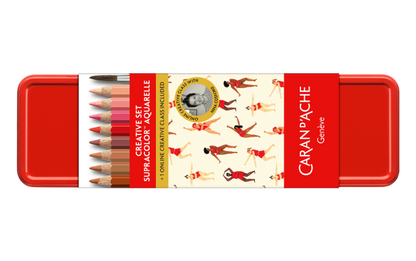 Caran d'Ache x Nina Cosford Creative Set - Supracolor Aquarelle Pencil Set & 1 online course