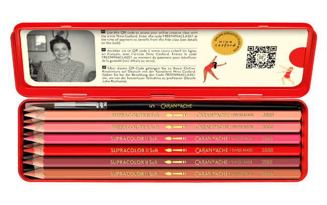 Caran d'Ache x Nina Cosford Creative Set - Supracolor Aquarelle Pencil Set & 1 online course