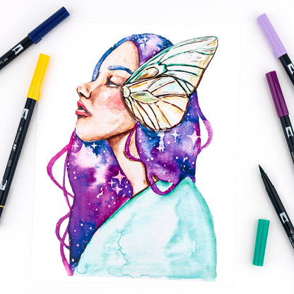 Dual Brush Pen Art Markers: Galaxy - 10-Pack