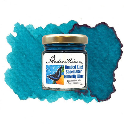 Anderillium™ Ink Banded King Shoemaker Butterfly Blue 1.5 oz in sealed gift box, perfect for stationery stores.