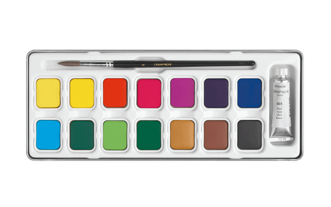 Box of 15 Color Paint Tablets GOUACHE STUDIO