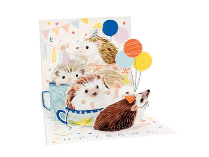 Hedgehog Colorful Pop-up Birthday Card