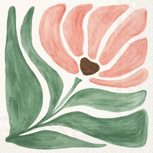 Paper Cocktail Napkins Pack of 20 Modern Petals Peach