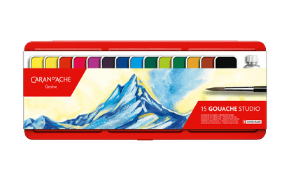 Box of 15 Color Paint Tablets GOUACHE STUDIO