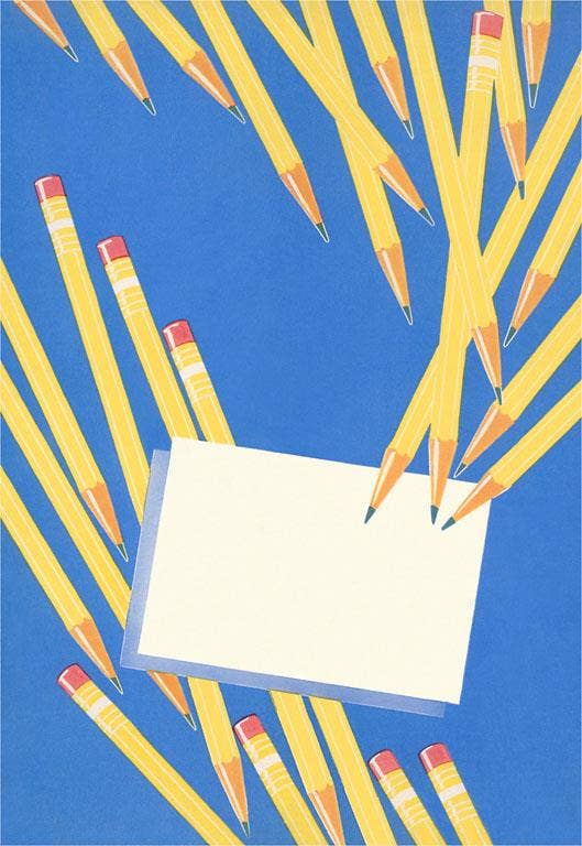 Postcard - Pencils and Card
