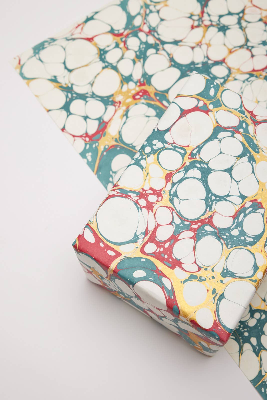 Hand Marbled Wrapping Paper - Bubbles Festive Mix