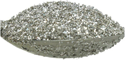 Silver Sparkly German Glass Glitter 90 Grit 25g in a dish for stationery store crafts and decor