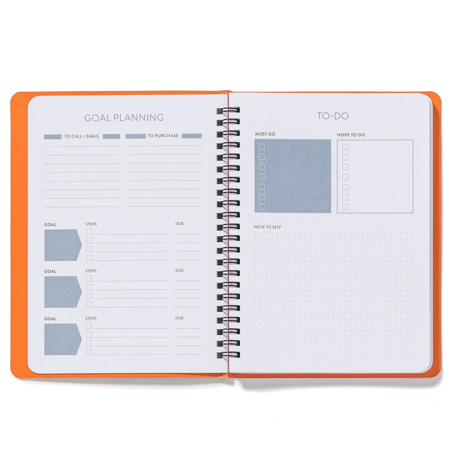 Open High Note Orders of the Animals personal planning notebook for organization, available at a stationery store.