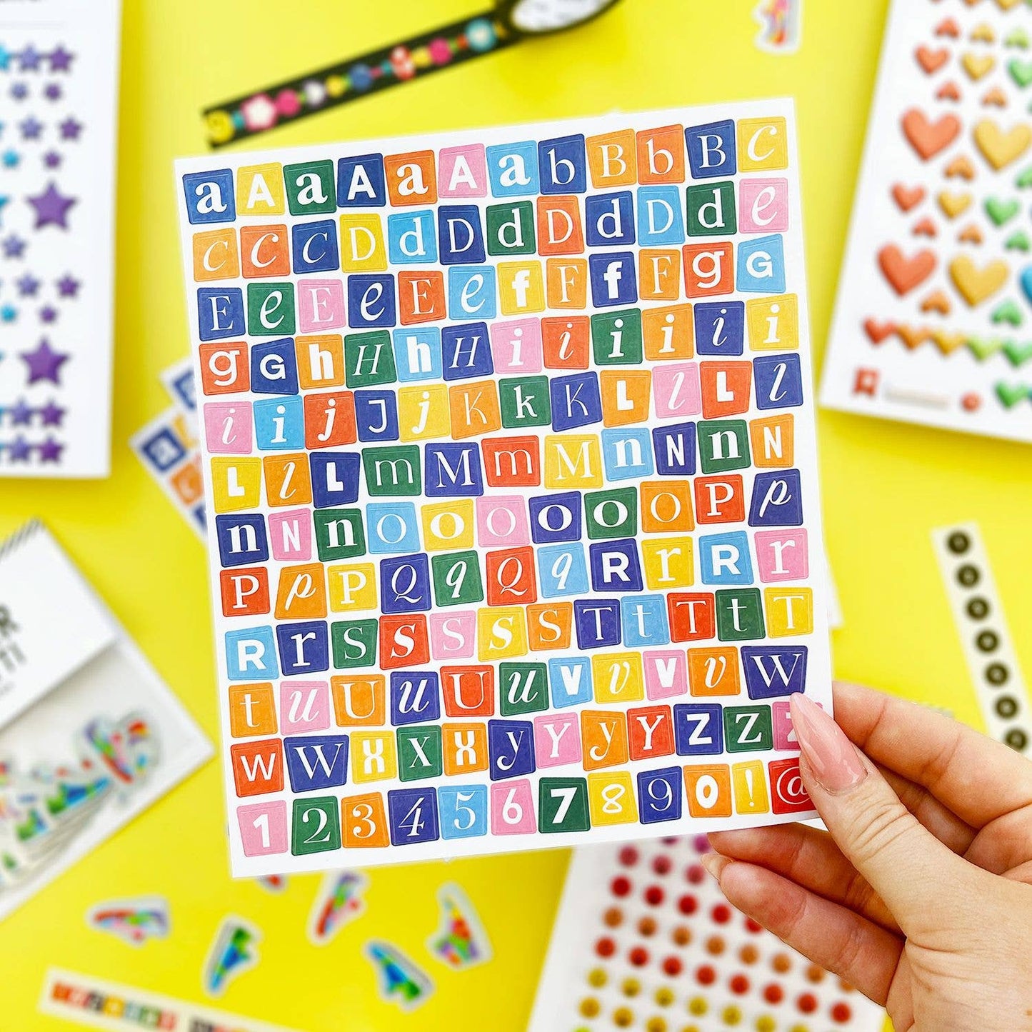 Colorful Mix & Mingle Big Alphabet stickers from Pipsticks, perfect for crafts and stationery projects; available at stationery store.