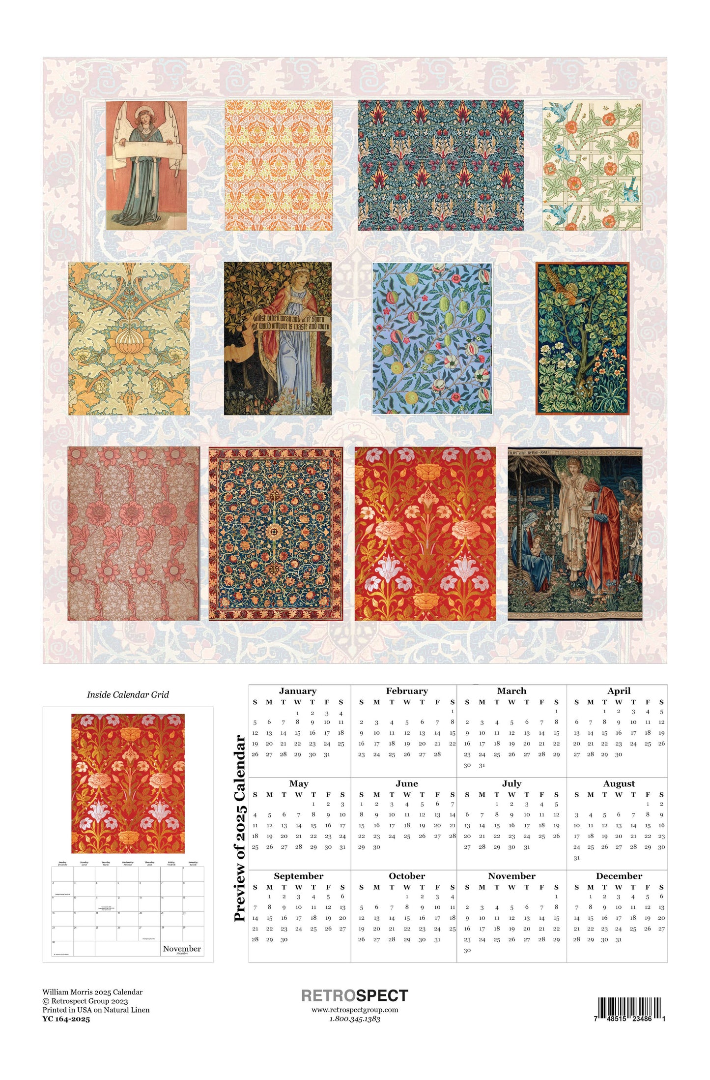 William Morris 2025 Wall Calendar