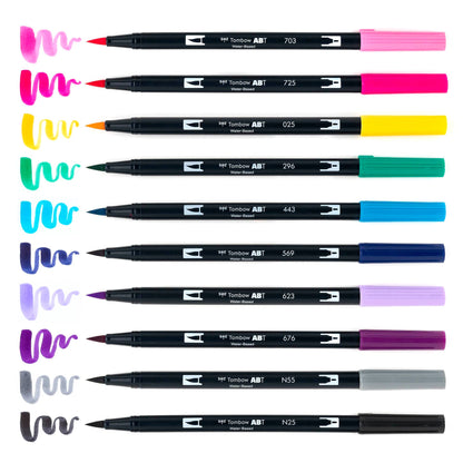 Dual Brush Pen Art Markers: Galaxy - 10-Pack