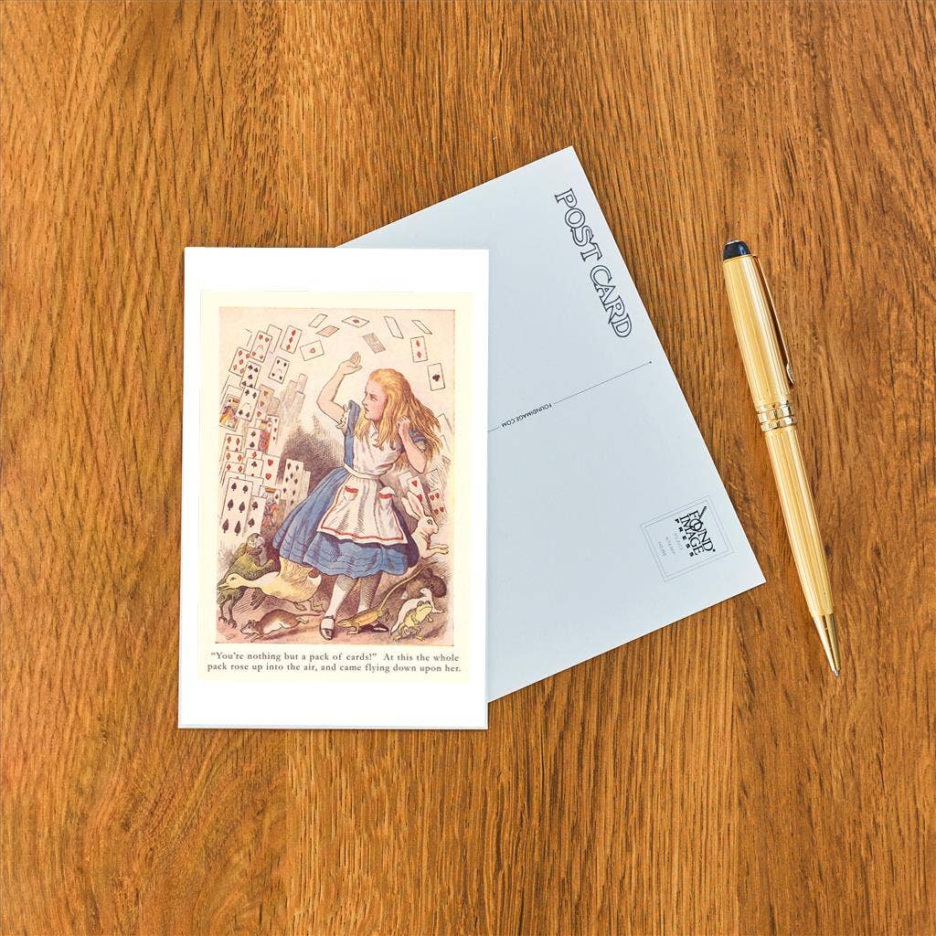 Postcard - Alice in Wonderland, Flying Cards