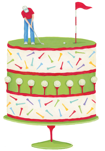 Golf Layer Cake - Birthday Greeting Card