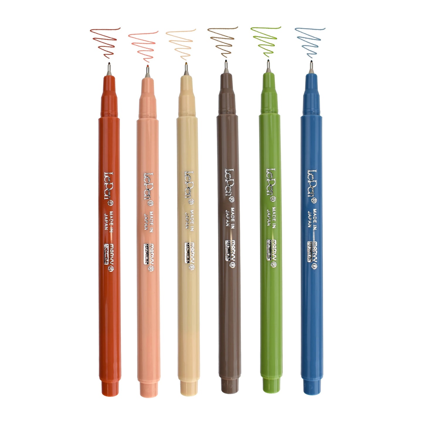 Le Pen Fineliners 6pc - Earth Tones