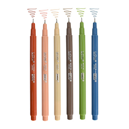 Le Pen Fineliners 6pc - Earth Tones