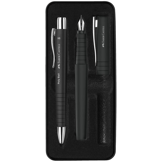 Faber-Castell - Poly Pen Fountain and Ballpoint Pen Pen Gift Set - Black