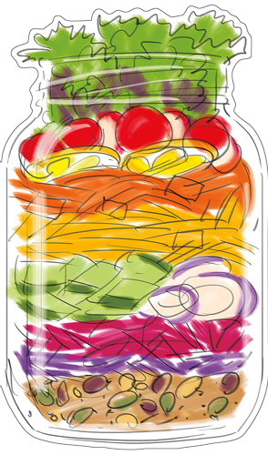 Salad In A Jar - Birthday - Die Cut Greeting Card