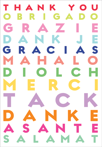 Language Of Thanks -Thank You Greeting Card