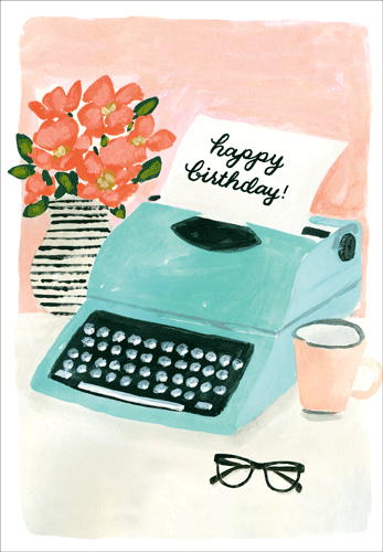 Typewriter -Birthday Greeting Card