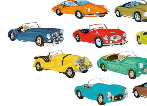Vintage Cars -Birthday Greeting Card