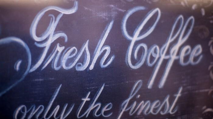 'Fresh Coffee' written in Chalk