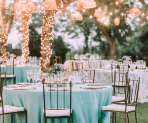Wedding chairs and dining table